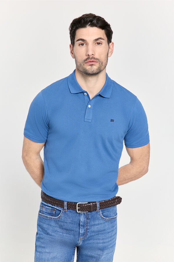 Pedro del Hierro Polo b&aacute;sico manga curta Azul