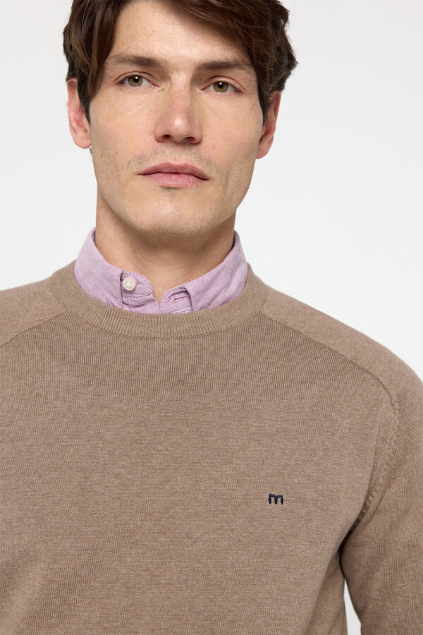 Milano Jersey Cuello Caja Beige