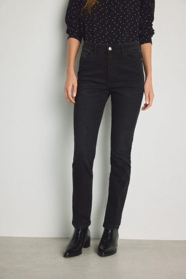 Milano Cal&ccedil;a jeans slim Preto