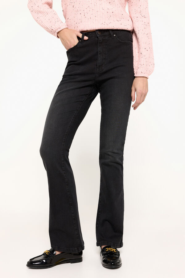 Milano Pantal&oacute;n denim flare Negro