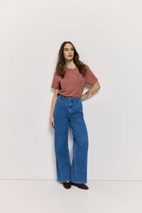 Milano Cal&ccedil;a ampla de denim