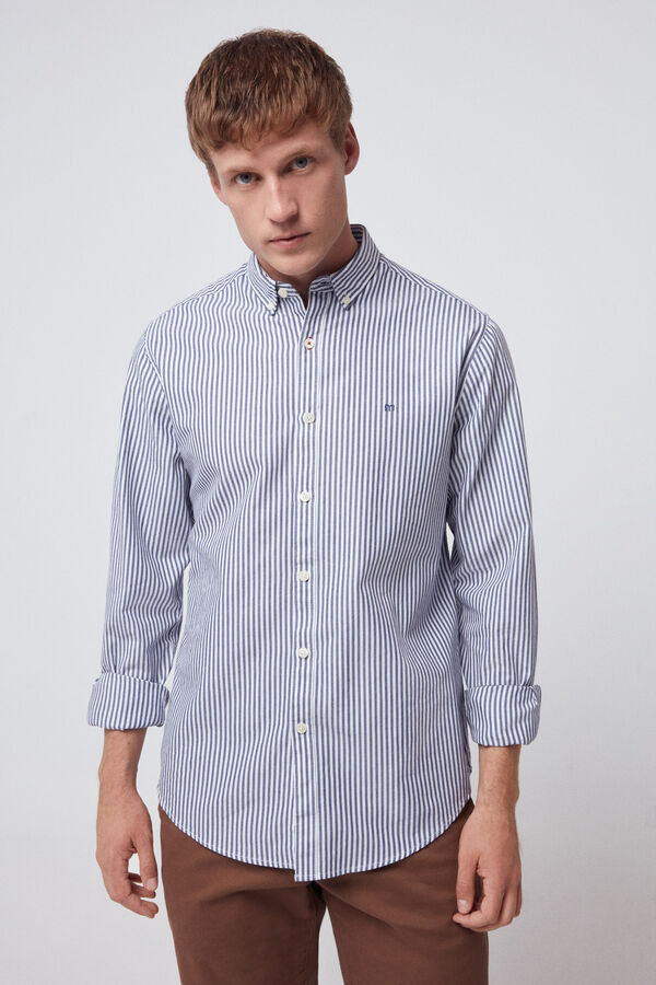 Fifty Outlet Camisa Oxford Rayas Azul