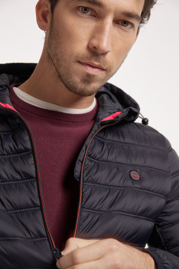 Fifty Outlet Chaqueta guateada con capucha Navy