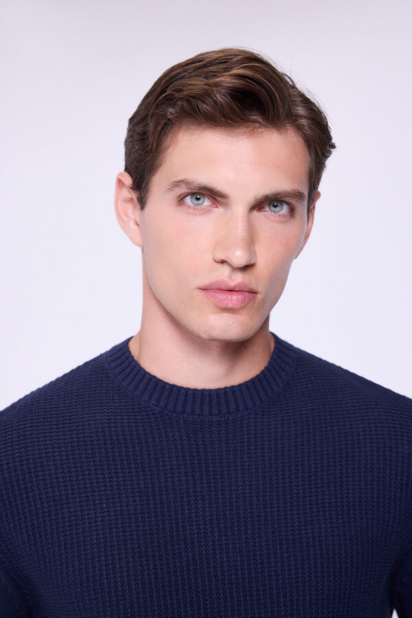 Milano Jersey Básico Cuello Redondo Navy