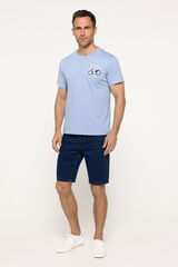 Milano Bermuda Denim Slim. Azul