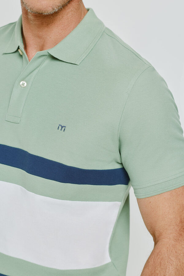 Milano Polo rayas manga corta Verde