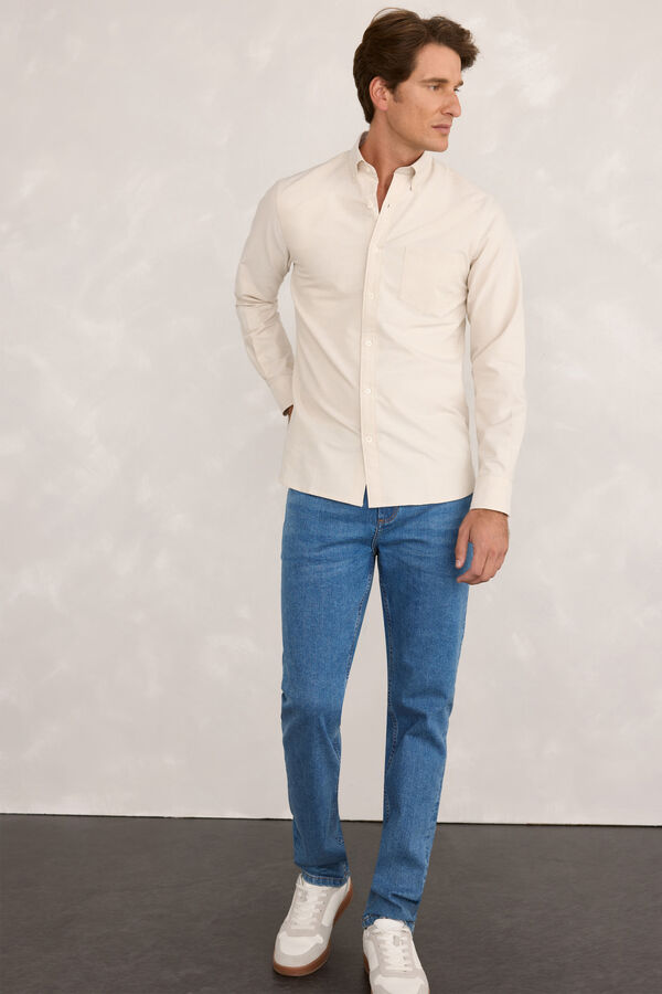 Pedro del Hierro Camisa Sport Oxford Beige