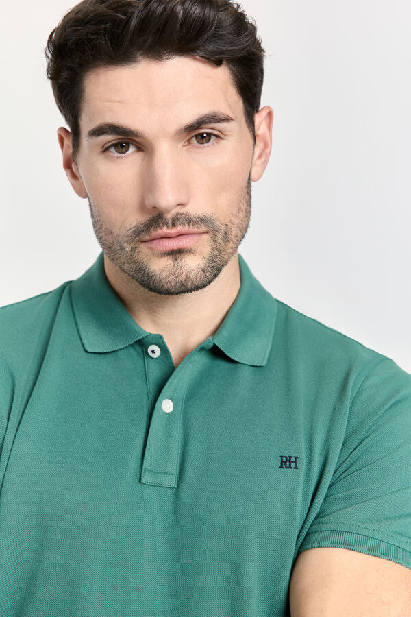 Pedro del Hierro Polo b&aacute;sico manga curta Verde