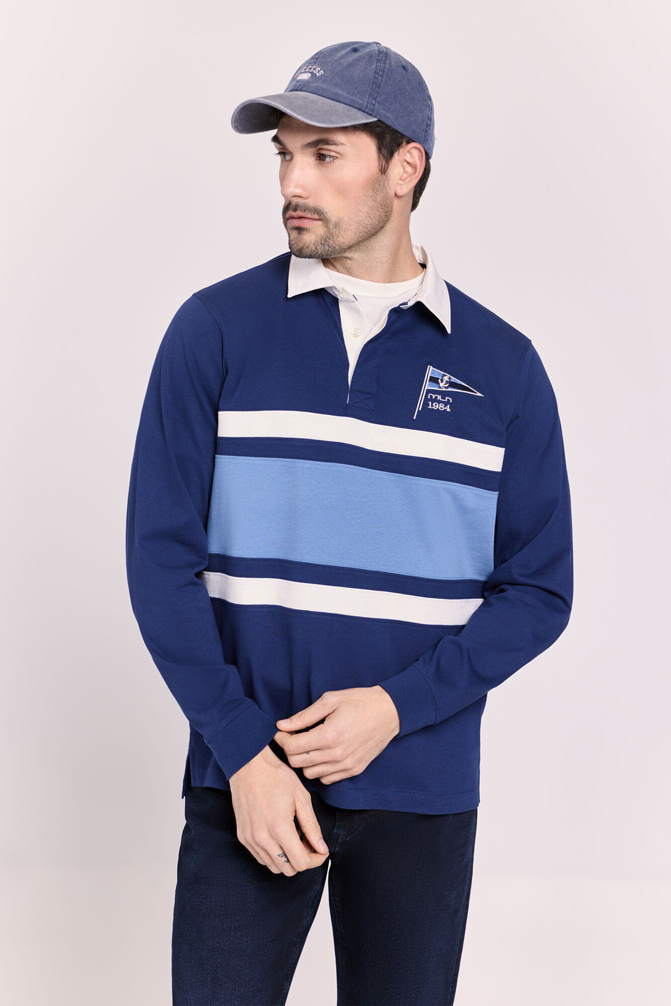 Milano Polo rayas manga larga