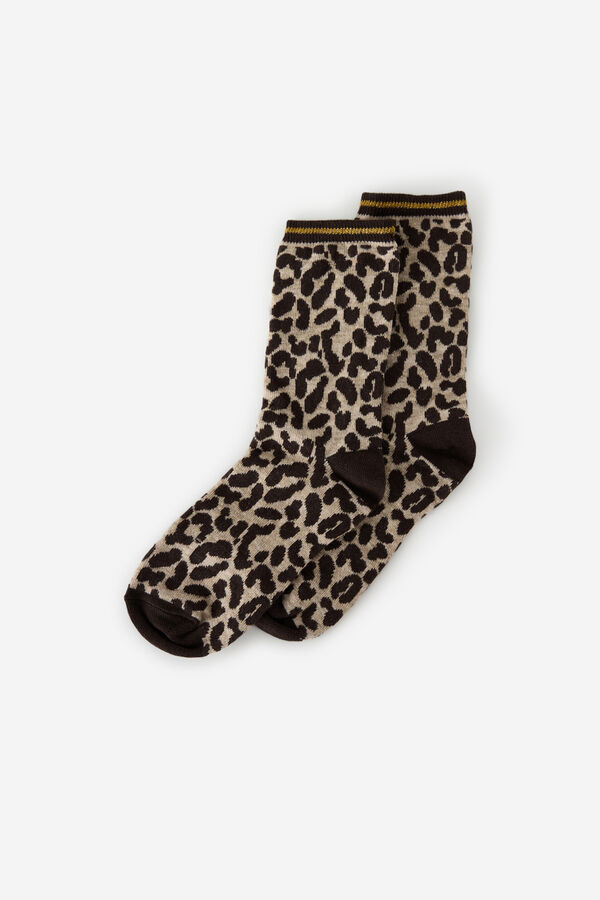 Milano Calcetines leopardo Gris Oscuro
