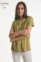 Fifty Outlet Camiseta sostenible puntilla Verde