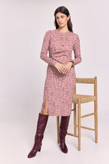 Milano Vestido drapeado estampado Areia