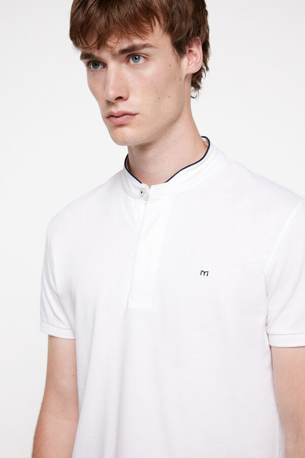 milano Polo Cuello Mao. Blanco
