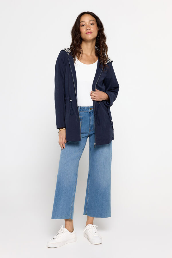 Milano Parka com capuz estampado Marinho