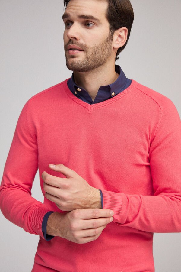 Fifty Outlet Jersey cuello pico Rojo/Coral