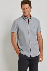 Springfield Camisa lisa de manga curta Azul indigo