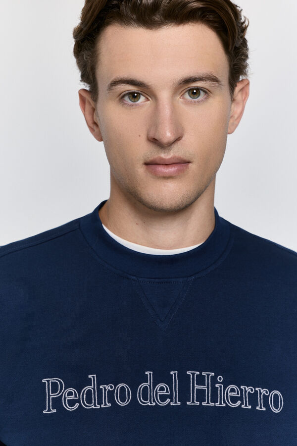 Pedro del Hierro Sudadera logo regular fit Navy