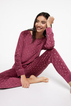 Fifty Outlet Pijama comprido estrelas Maroonn