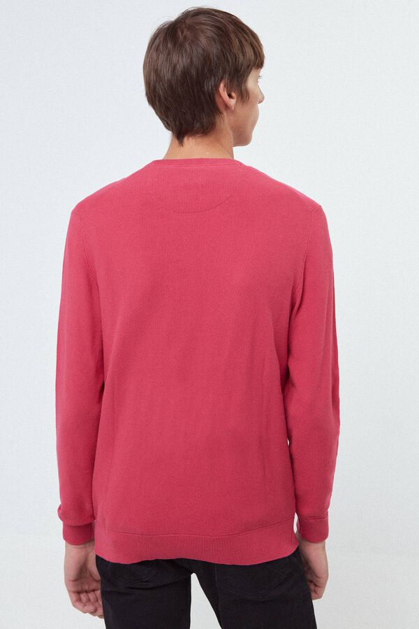 Fifty Outlet camisola de gola caixa confecionada com algodão de qualidade com microestrutura Púrpura