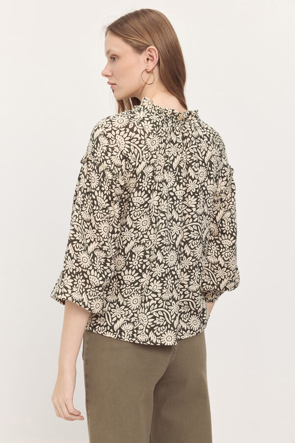 Milano Blusa manga bufante Estampado verde