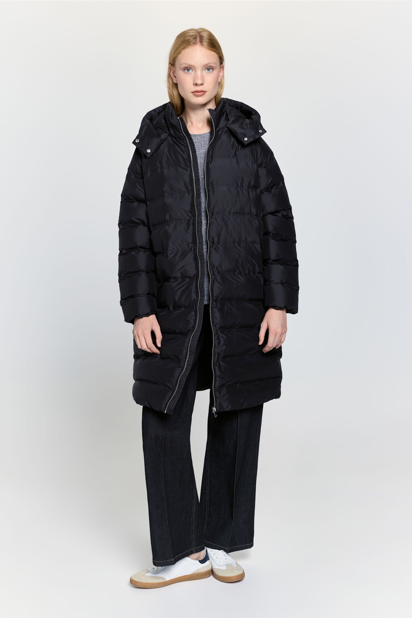 Milano Abrigo largo acolchado capucha