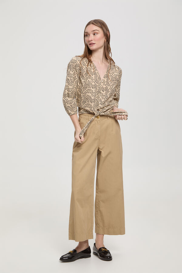 Milano Blusa com decote em V Estampado cinza