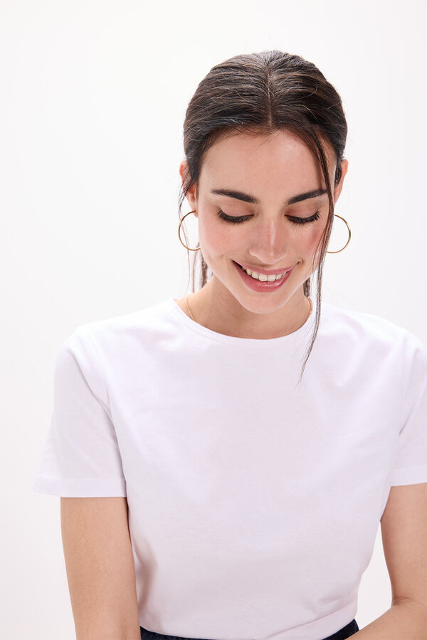 Milano Camiseta elástica de manga curta com soft touch Branco