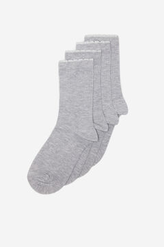 Fifty Outlet Calcetines borde festoneado Gris