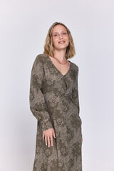 Milano Vestido longo midi fluido Estampado verde