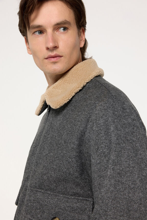 Milano Chaqueta Aviador Borrego Gris