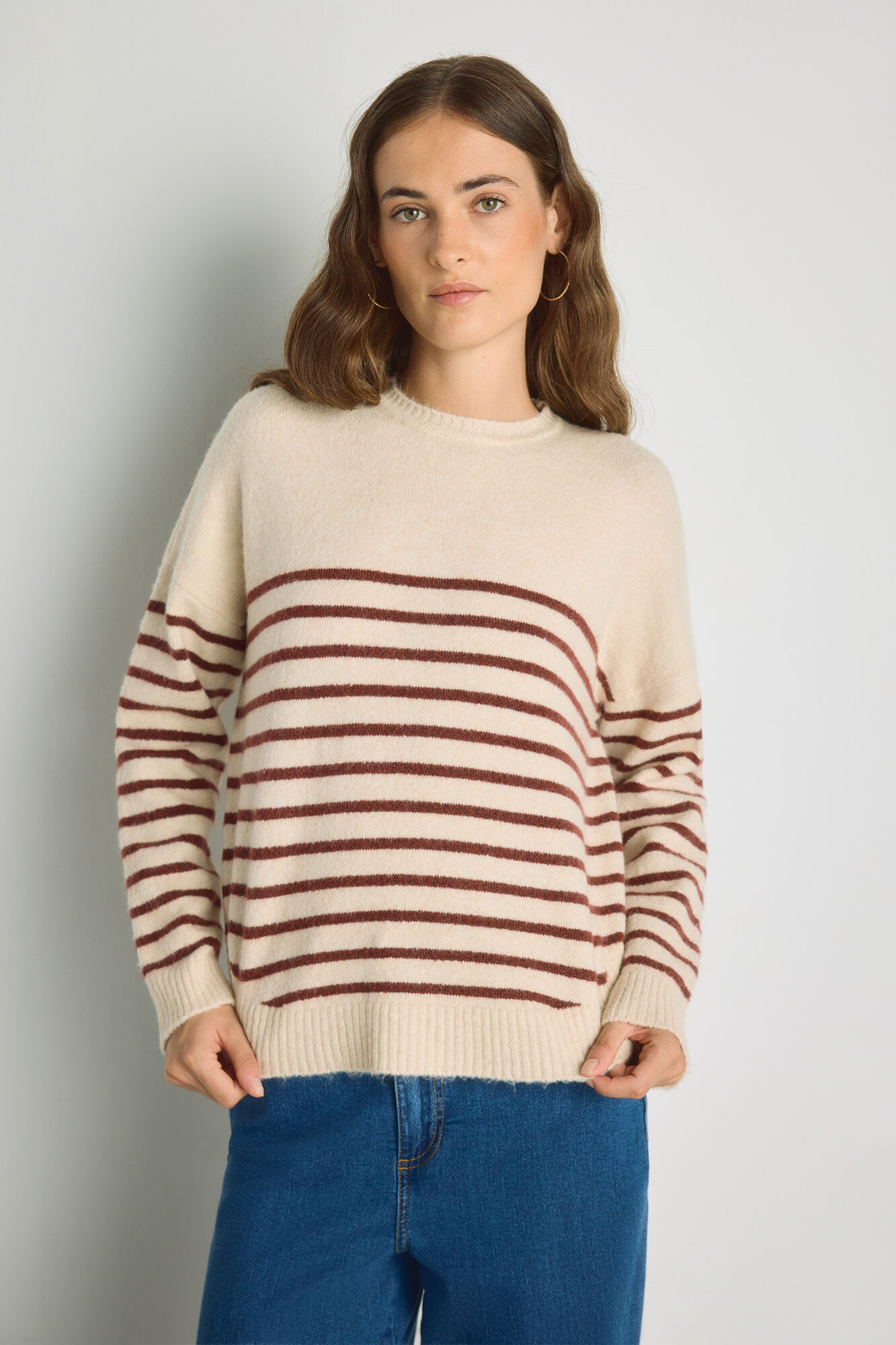 Milano Jersey rayas cuello redondo