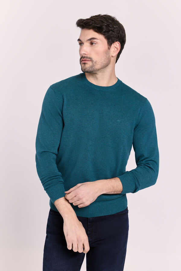 Milano Jersey cuello caja Azul