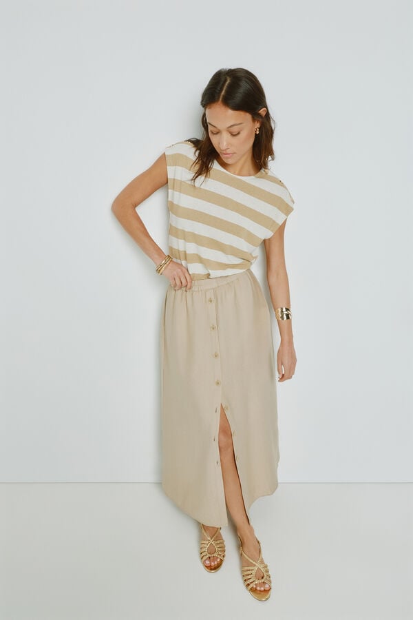 Milano Saia comprida abotoada Bege