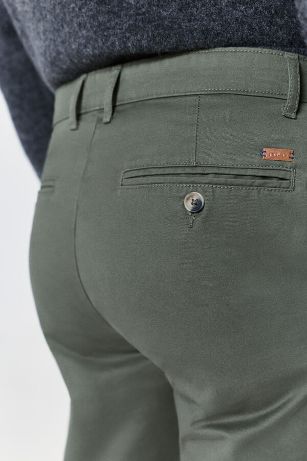 Milano Pantalón chino regular fit Kaki Oscuro
