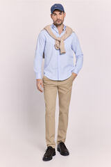 Milano Camisa lisa relaxed fit Azul Claro
