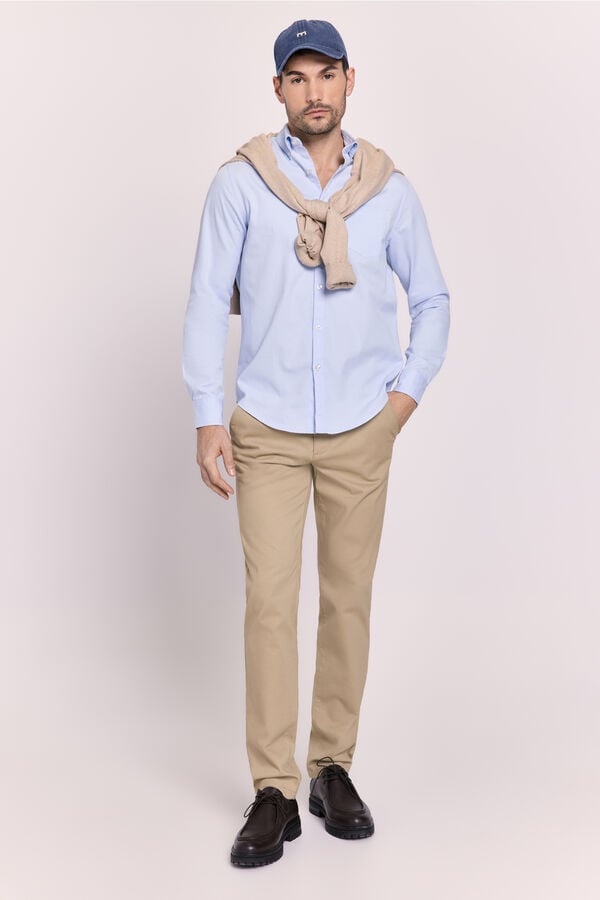 Milano Camisa lisa relaxed fit Azul Claro