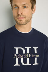 Pedro del Hierro Sudadera cuello redondo con logo Navy