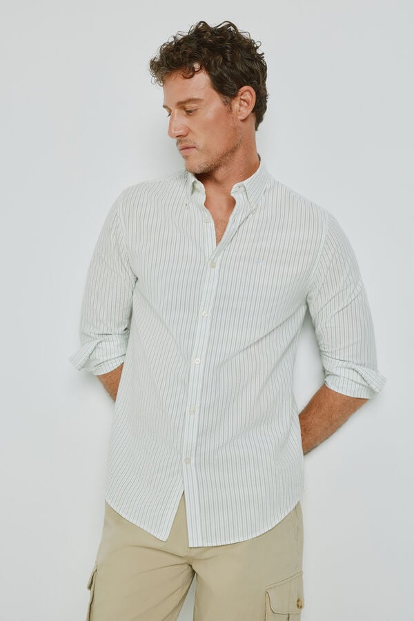Milano Camisa rayas manga larga Verde