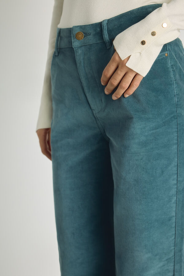 Milano Cal&ccedil;a de cinco bolsos Azul turquesa
