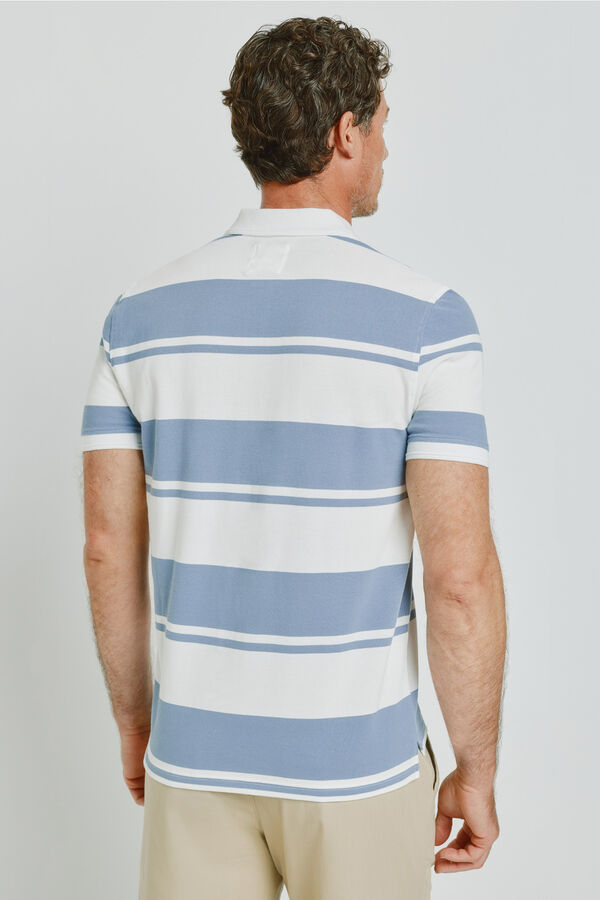 Milano Polo rayas manga corta Azul