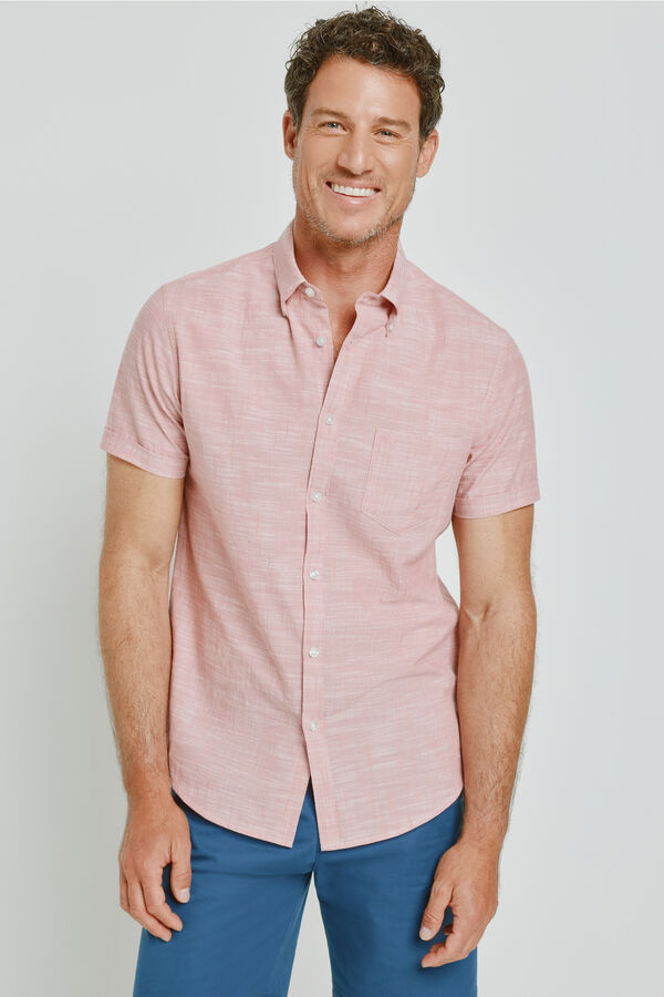 Milano Camisa lisa de manga curta Rosa