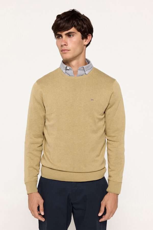 Milano Camisola b&aacute;sica com gola redonda Ouro