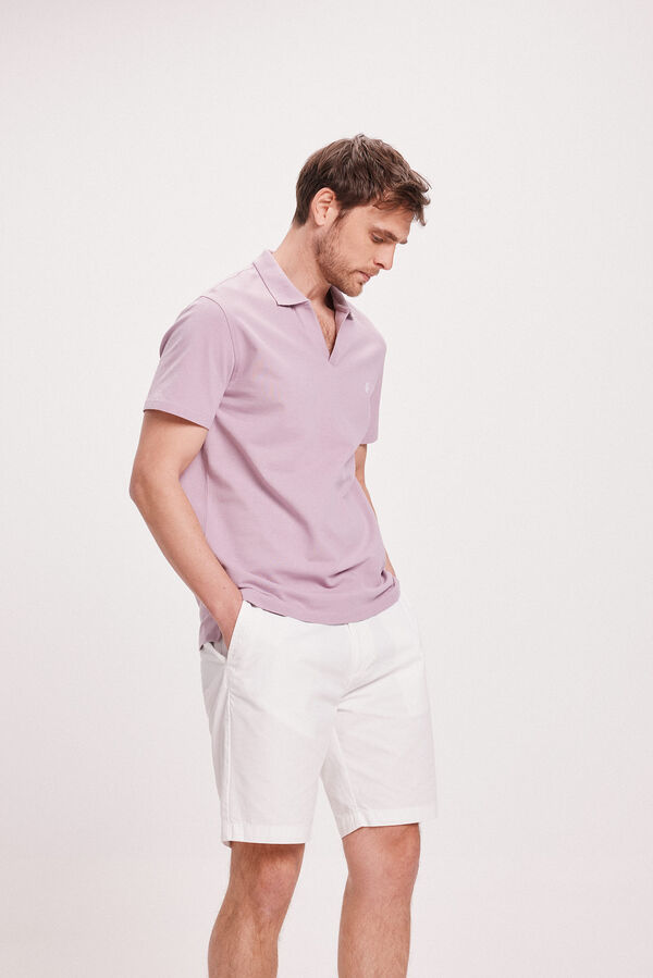 Milano Polo de gola aberta P&uacute;rpura