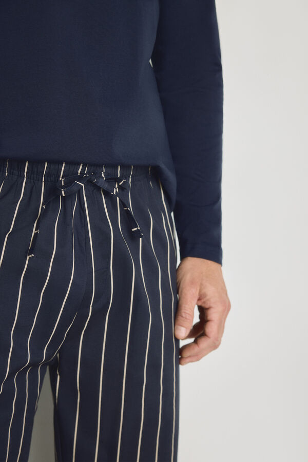 Milano Pijama punto y tela Navy