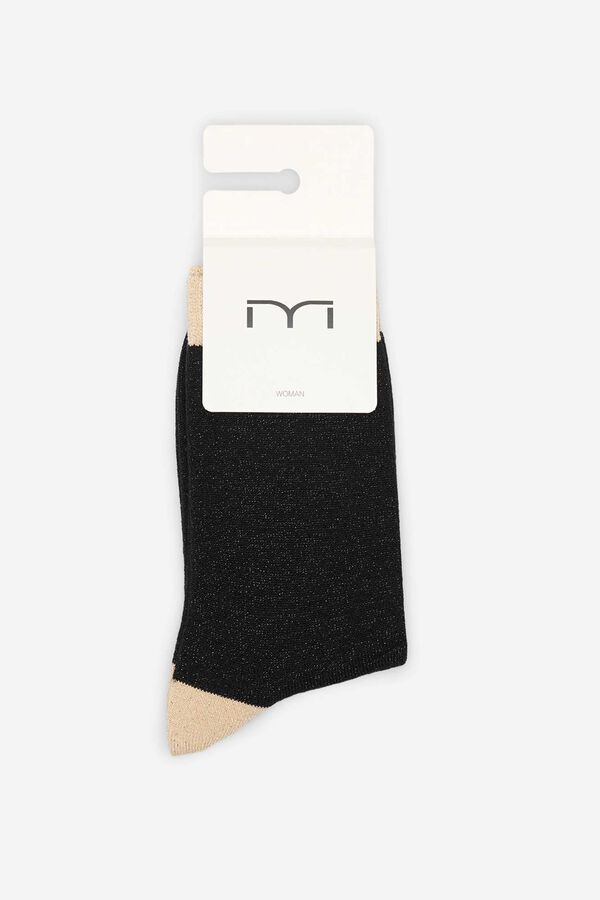Milano Calcetines de lurex con contraste Granate