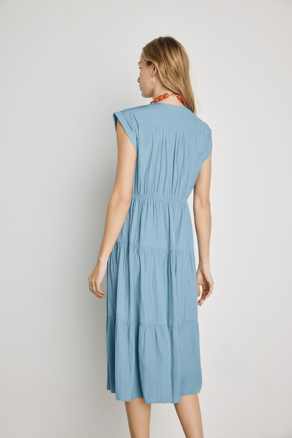 Milano Vestido com decote em bico Azul indigo