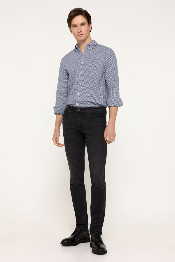 Milano Camisa Twill Xadrez Estampado azul