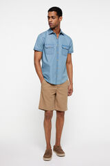 milano Camisa Denim Lisa Azul