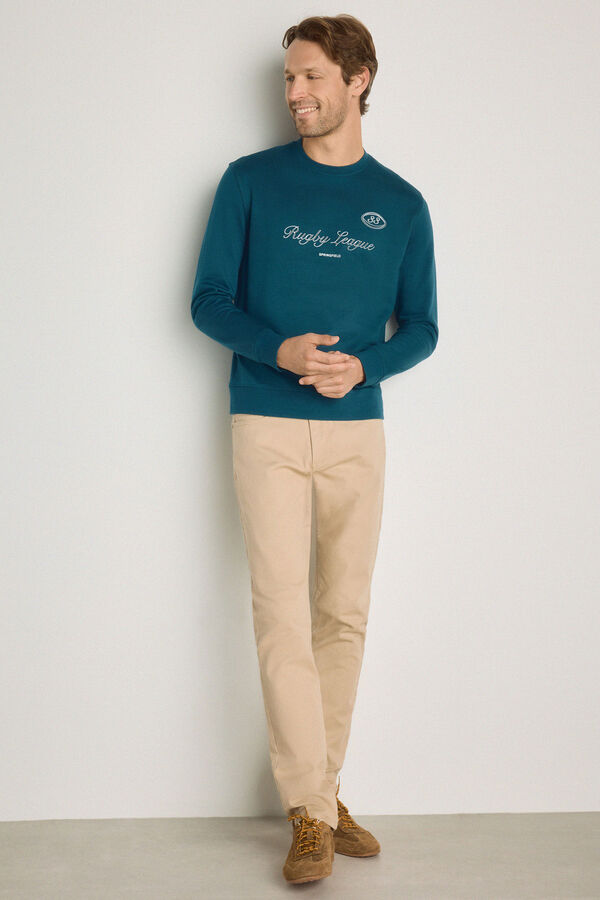 Springfield Sweatshirt gola redonda com logo Azul