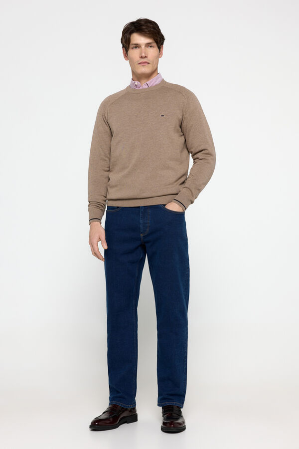 Milano Jersey Cuello Caja Beige